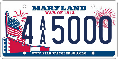 MD license plate 4AA5000