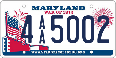 MD license plate 4AA5002