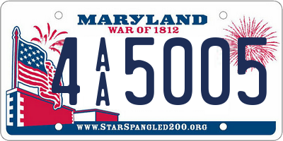MD license plate 4AA5005