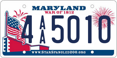 MD license plate 4AA5010