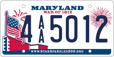 MD license plate 4AA5012