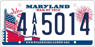 MD license plate 4AA5014