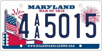 MD license plate 4AA5015