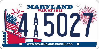 MD license plate 4AA5027