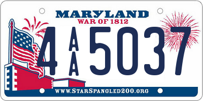 MD license plate 4AA5037