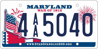 MD license plate 4AA5040