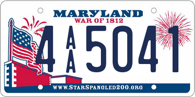 MD license plate 4AA5041