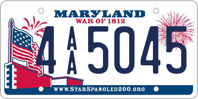 MD license plate 4AA5045