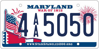 MD license plate 4AA5050