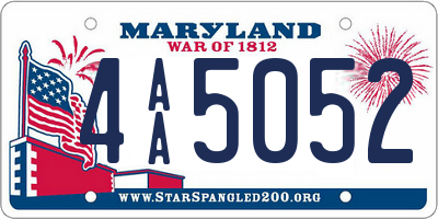 MD license plate 4AA5052