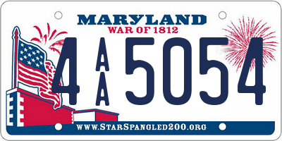 MD license plate 4AA5054