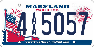 MD license plate 4AA5057