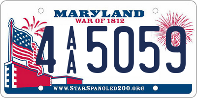 MD license plate 4AA5059