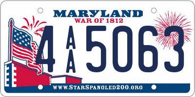 MD license plate 4AA5063