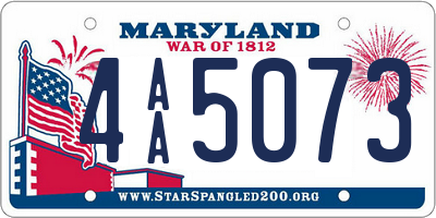 MD license plate 4AA5073