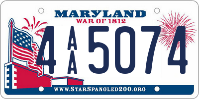 MD license plate 4AA5074