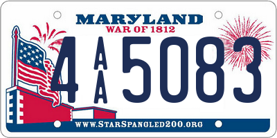 MD license plate 4AA5083