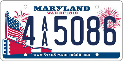 MD license plate 4AA5086