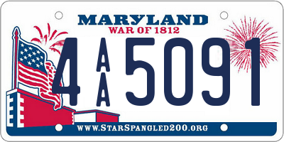 MD license plate 4AA5091