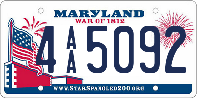 MD license plate 4AA5092