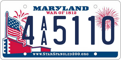 MD license plate 4AA5110