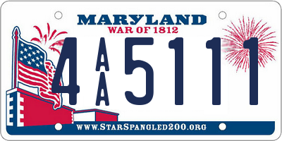 MD license plate 4AA5111