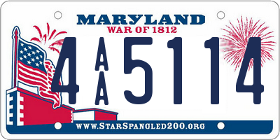 MD license plate 4AA5114