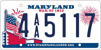 MD license plate 4AA5117