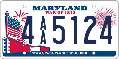 MD license plate 4AA5124