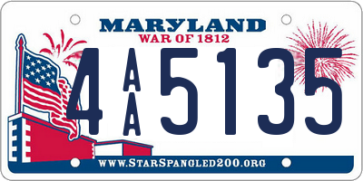 MD license plate 4AA5135