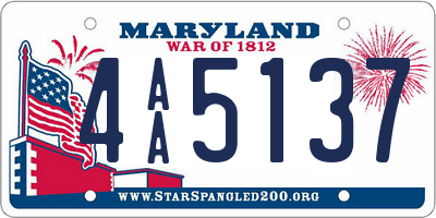 MD license plate 4AA5137