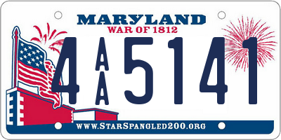 MD license plate 4AA5141