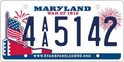 MD license plate 4AA5142