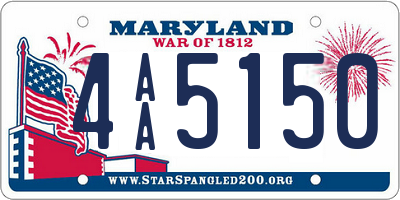 MD license plate 4AA5150