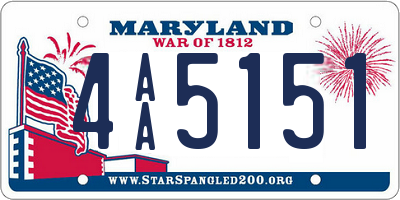 MD license plate 4AA5151