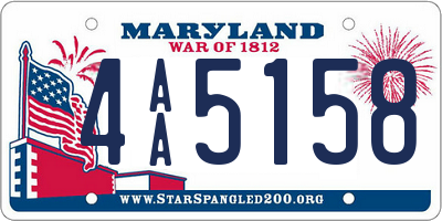 MD license plate 4AA5158