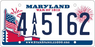 MD license plate 4AA5162