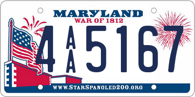 MD license plate 4AA5167