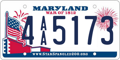 MD license plate 4AA5173