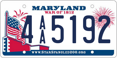 MD license plate 4AA5192