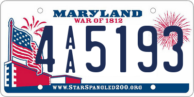 MD license plate 4AA5193