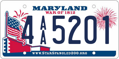 MD license plate 4AA5201