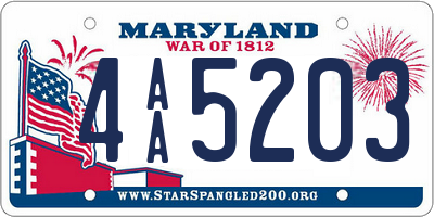 MD license plate 4AA5203