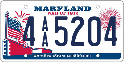 MD license plate 4AA5204