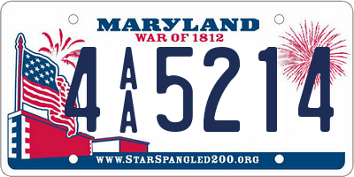 MD license plate 4AA5214