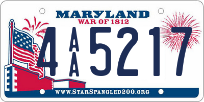 MD license plate 4AA5217