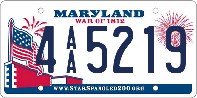 MD license plate 4AA5219