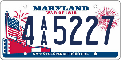 MD license plate 4AA5227