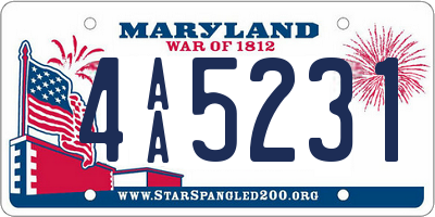 MD license plate 4AA5231