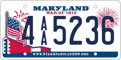 MD license plate 4AA5236